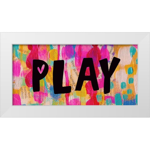 Play White Modern Wood Framed Art Print by Wieners, Valerie