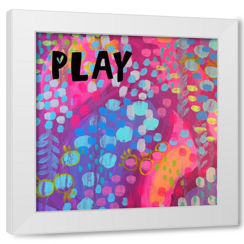 Play White Modern Wood Framed Art Print by Wieners, Valerie