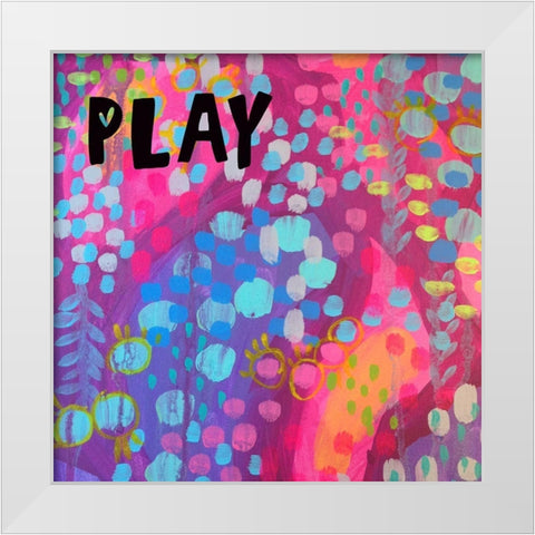 Play White Modern Wood Framed Art Print by Wieners, Valerie