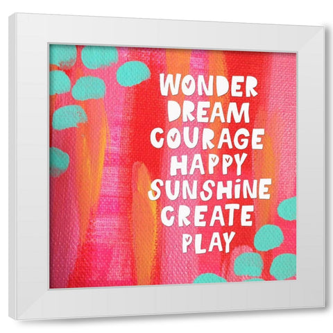 Words of Play White Modern Wood Framed Art Print by Wieners, Valerie