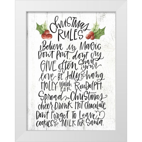 Christmas Rules White Modern Wood Framed Art Print by Wieners, Valerie