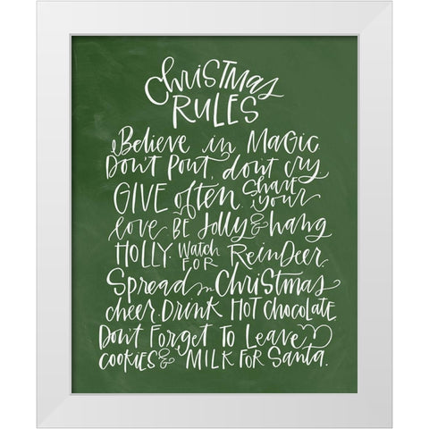 Christmas Rules - Green White Modern Wood Framed Art Print by Wieners, Valerie