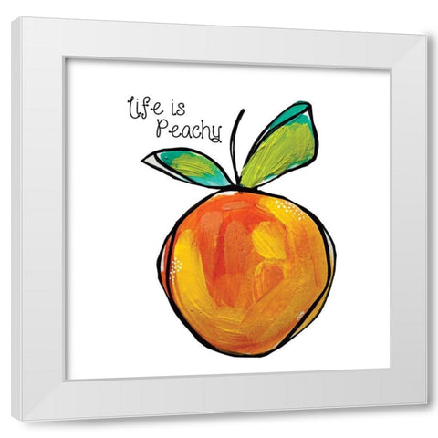 Peach White Modern Wood Framed Art Print by Wieners, Valerie