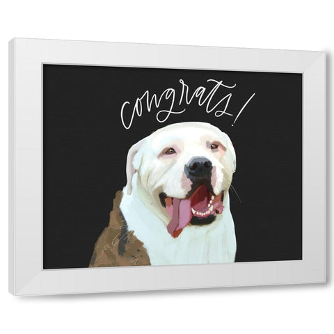 Congrats White Modern Wood Framed Art Print by Wieners, Valerie