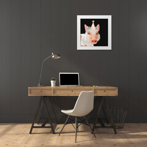 Pig White Modern Wood Framed Art Print by Wieners, Valerie