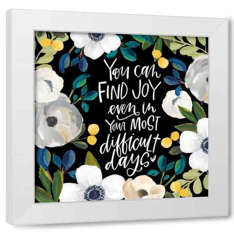 Joy White Modern Wood Framed Art Print by Wieners, Valerie