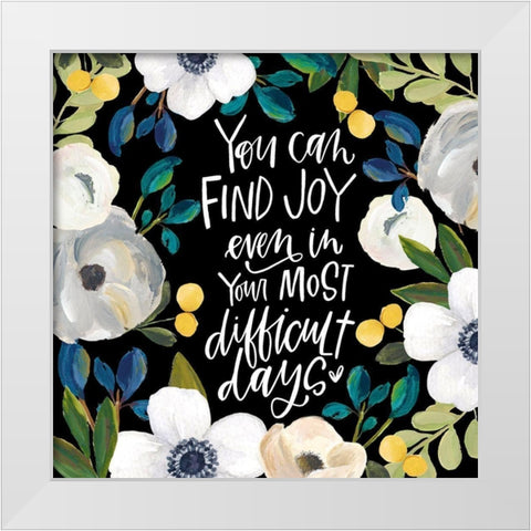 Joy White Modern Wood Framed Art Print by Wieners, Valerie