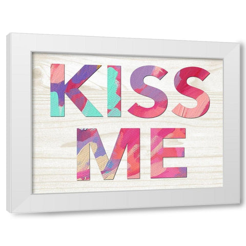 Kiss Me White Modern Wood Framed Art Print by Wieners, Valerie