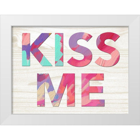 Kiss Me White Modern Wood Framed Art Print by Wieners, Valerie