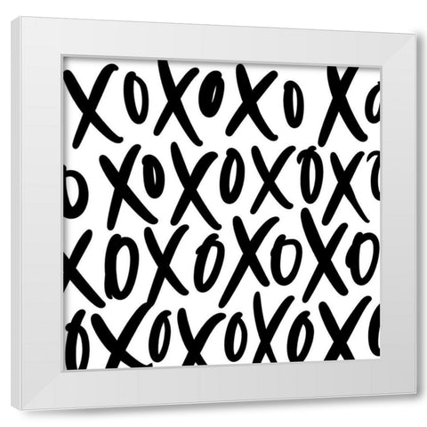 XoXo White Modern Wood Framed Art Print by Wieners, Valerie