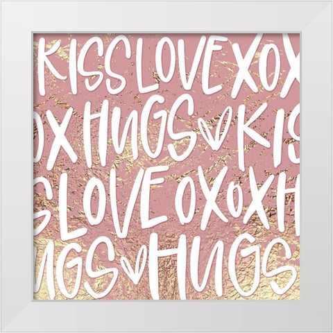 Hugs Pattern White Modern Wood Framed Art Print by Wieners, Valerie