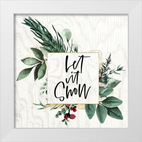 Let it Snow White Modern Wood Framed Art Print by Wieners, Valerie