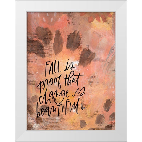 Fall is Proof White Modern Wood Framed Art Print by Wieners, Valerie