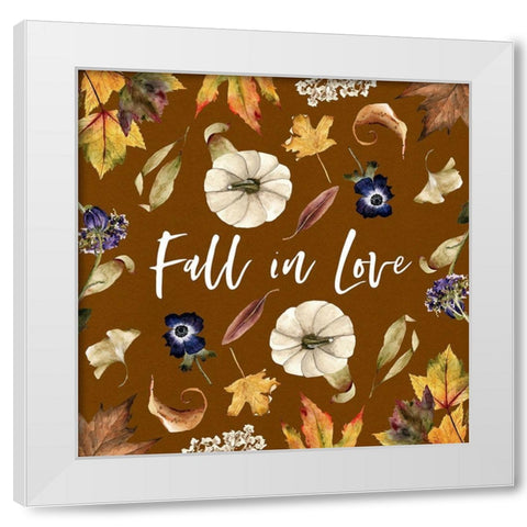 Fall in Love White Modern Wood Framed Art Print by Wieners, Valerie