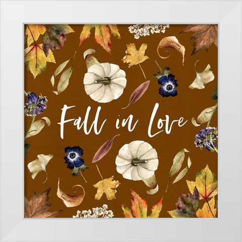 Fall in Love White Modern Wood Framed Art Print by Wieners, Valerie
