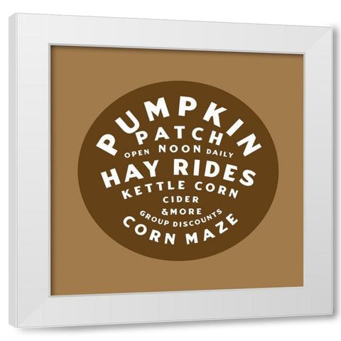 Pumpkin Patch White Modern Wood Framed Art Print by Wieners, Valerie