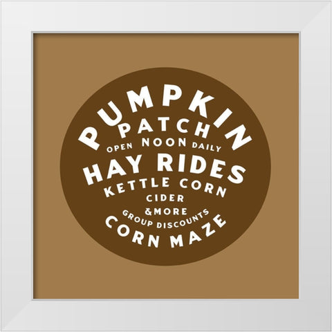 Pumpkin Patch White Modern Wood Framed Art Print by Wieners, Valerie