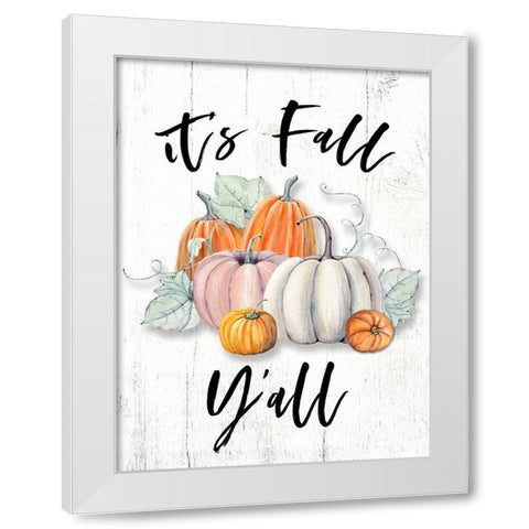 Fall Yall White Modern Wood Framed Art Print by Wieners, Valerie