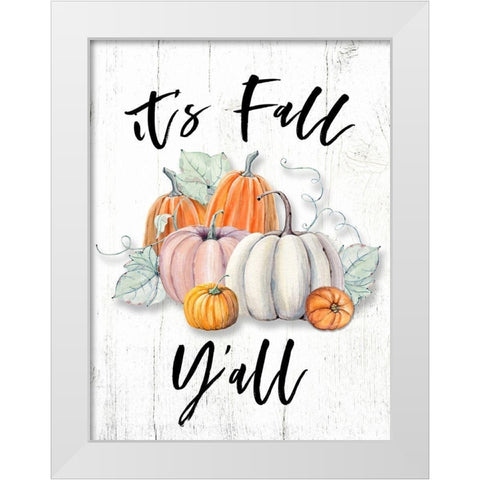 Fall Yall White Modern Wood Framed Art Print by Wieners, Valerie