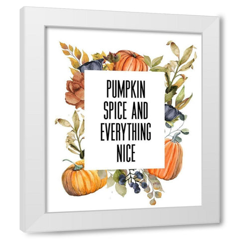 Pumpkin Spice White Modern Wood Framed Art Print by Wieners, Valerie