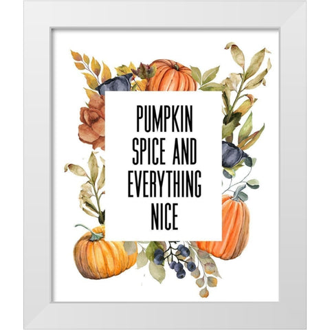 Pumpkin Spice White Modern Wood Framed Art Print by Wieners, Valerie