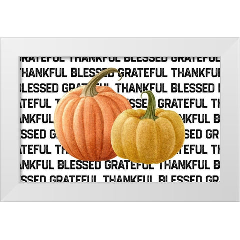 Pumpkin Pillow White Modern Wood Framed Art Print by Wieners, Valerie