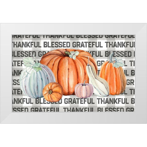 Pumpkin Pillow II White Modern Wood Framed Art Print by Wieners, Valerie