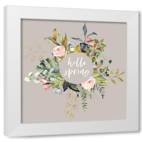 Hello Spring II White Modern Wood Framed Art Print by Wieners, Valerie