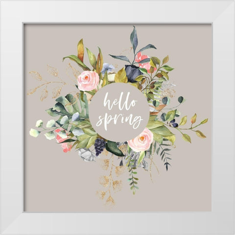 Hello Spring II White Modern Wood Framed Art Print by Wieners, Valerie