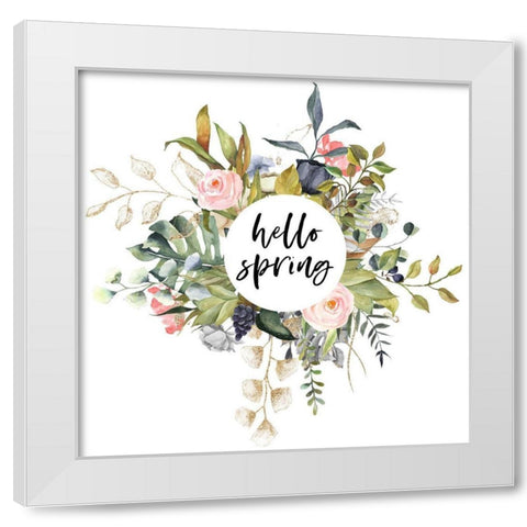 Hello Spring White Modern Wood Framed Art Print by Wieners, Valerie