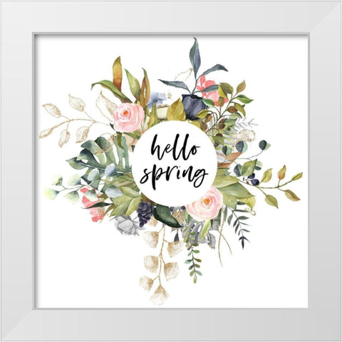 Hello Spring White Modern Wood Framed Art Print by Wieners, Valerie