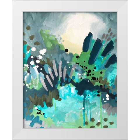 Blue White Modern Wood Framed Art Print by Wieners, Valerie
