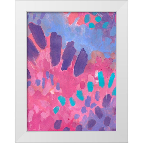 Pink Background White Modern Wood Framed Art Print by Wieners, Valerie