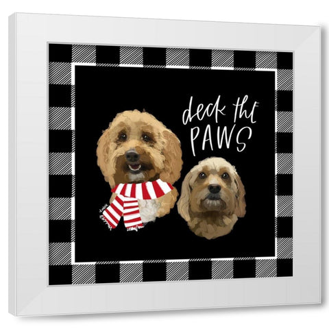 Deck the Paws White Modern Wood Framed Art Print by Wieners, Valerie