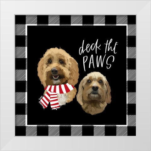 Deck the Paws White Modern Wood Framed Art Print by Wieners, Valerie