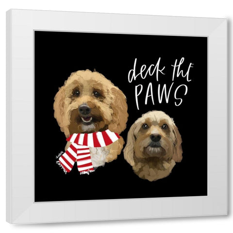 Deck the Paws White Modern Wood Framed Art Print by Wieners, Valerie