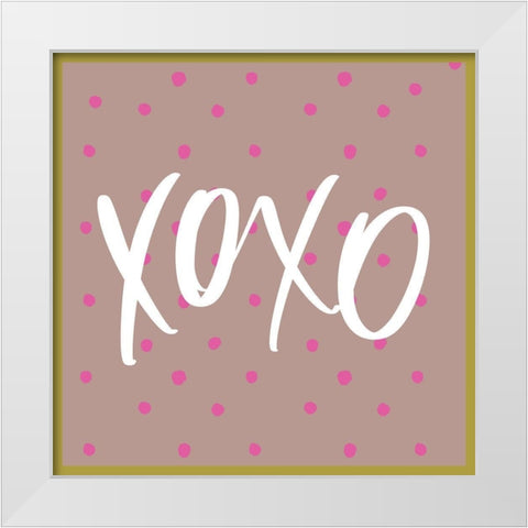 Glam XOXO White Modern Wood Framed Art Print by Wieners, Valerie