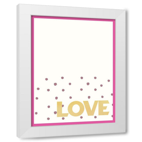 Gold Love White Modern Wood Framed Art Print by Wieners, Valerie