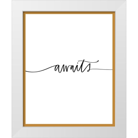 Awaits White Modern Wood Framed Art Print by Wieners, Valerie