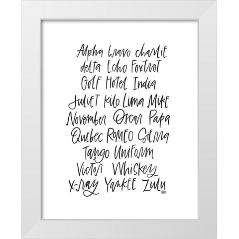 ABCs White Modern Wood Framed Art Print by Wieners, Valerie