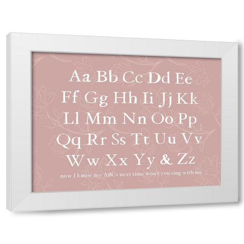 Floral ABCs White Modern Wood Framed Art Print by Wieners, Valerie