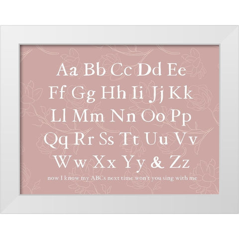 Floral ABCs White Modern Wood Framed Art Print by Wieners, Valerie