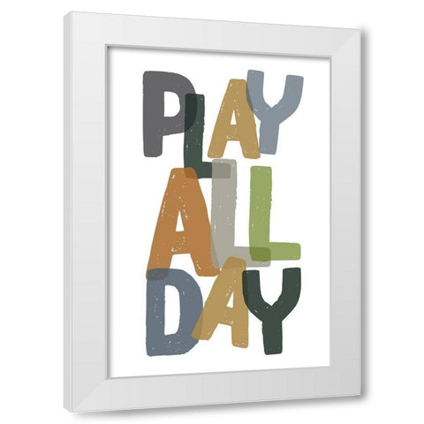 Play All Day White Modern Wood Framed Art Print by Wieners, Valerie