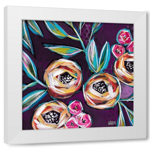 Purple Floral II White Modern Wood Framed Art Print by Wieners, Valerie