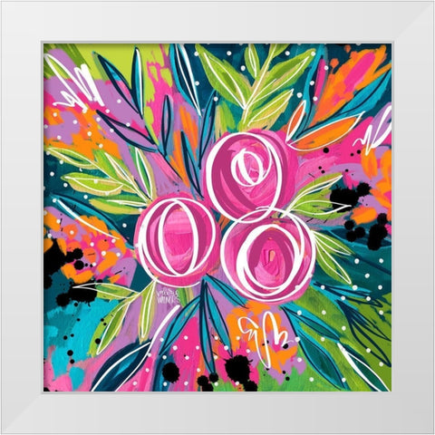 Pink Floral White Modern Wood Framed Art Print by Wieners, Valerie