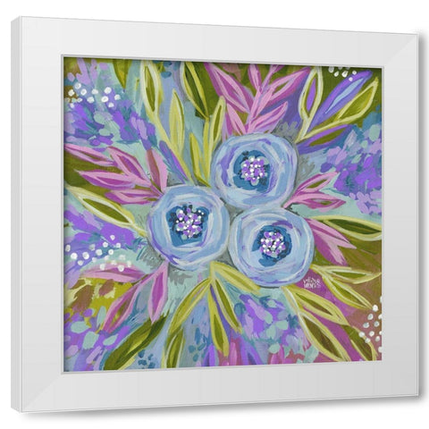 Purple Painted Floral White Modern Wood Framed Art Print by Wieners, Valerie