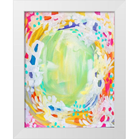 Painted Canvas V White Modern Wood Framed Art Print by Wieners, Valerie