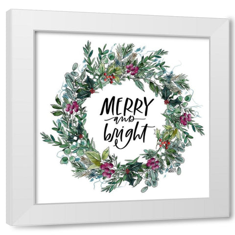 Bright Wreath White Modern Wood Framed Art Print by Wieners, Valerie