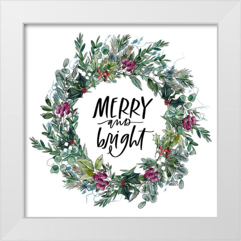 Bright Wreath White Modern Wood Framed Art Print by Wieners, Valerie