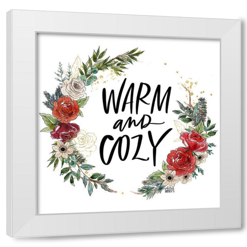 Warm Wreath White Modern Wood Framed Art Print by Wieners, Valerie